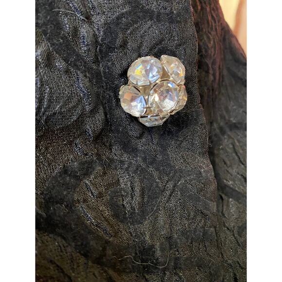 vintage 1980s black brocade 2 piece cocktail suit raul blanco s/m statement 80s - Picture 7 of 13